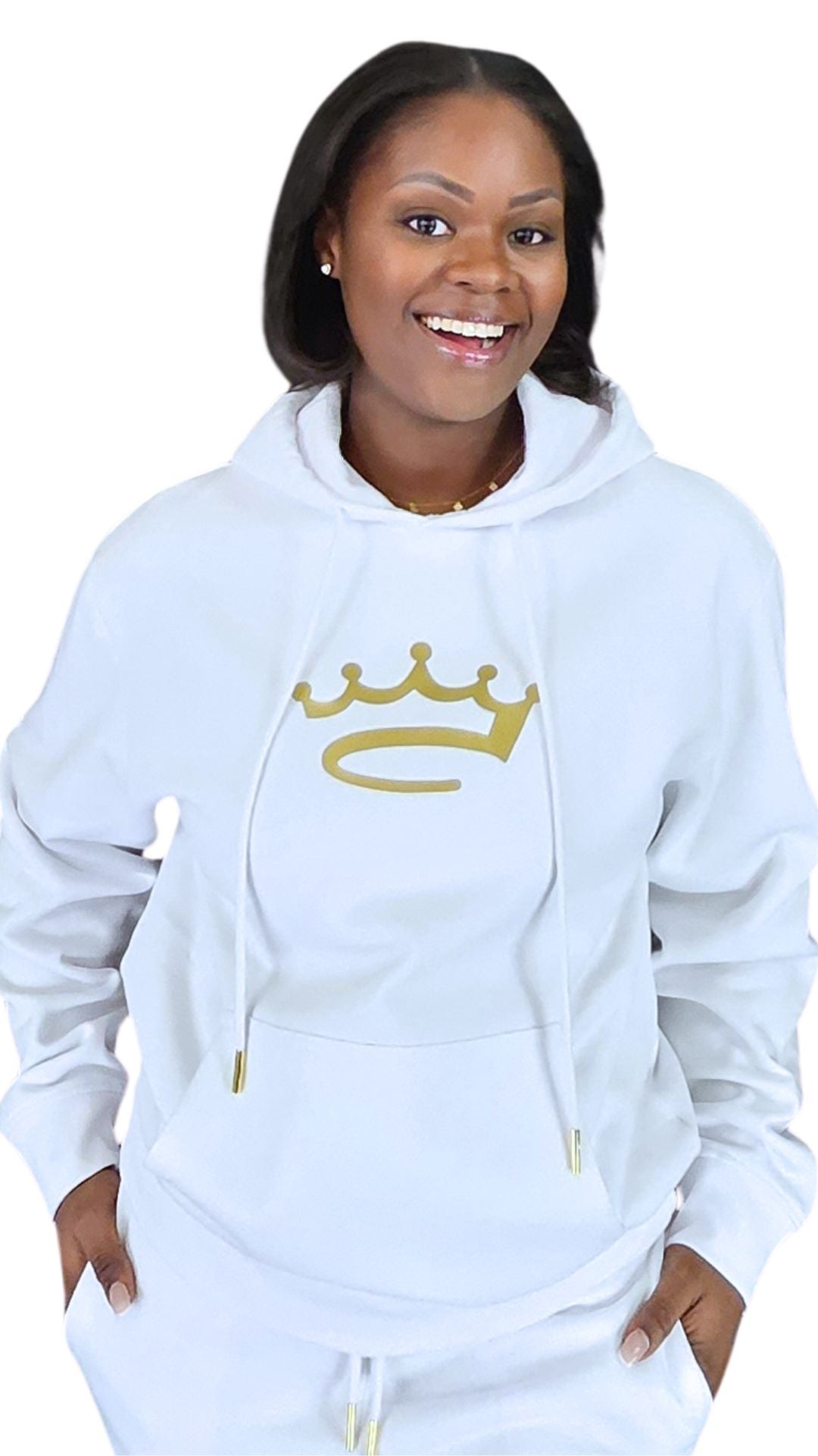 White clearance gold hoodie